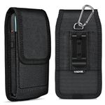 ykooe Belt Clip Holster Case for Samsung Galaxy S24 Plus S23+ S22+ S21+ S20+ S9+ S8+ S23FE S21FE A54 Pixel 7 6 Nylon Cell Phone Belt Holder for Men, Black -XL