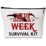 Sahjzk Funny Shark Gifts Makeup Bag, Gifts For Besties, Sisters, Friends. Gifts For Shark Lovers. Shark Week Gifts For Women&Girls. Graduation, Friendship, Birthday, And Christmas Gifts., White