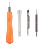 4-in-1 Multi-Bit Doorbell Screwdriver, Precision Mini Ratcheting Ring Screwdriver Replacement Set with Double End for Doorbell, DIY, Home Repair (T6/T15, PH3/SL3)