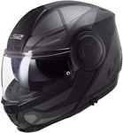 LS2 Helmets Horizon Axis Modular Helmet W/SunShield (Black Titanium - X-Large)