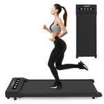 Under Desk Treadmill for Home Office Walking Pad Jogging Running Ultra Flat Slim Under Desk Fitness Workout Remote Control, LCD WALDEN F2200 (UK), Black / Red