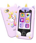 Kids Toy Smartphone, Gifts and Toys for Girls Boys Ages 3-8 Years Old, Fake Play Unicorn Toy Phone with Music Player Dual Camera Puzzle Games Touchscreen, Birthday, Kids Trip Activity