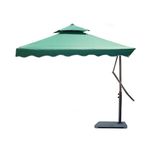 DEVOKO Outdoor 10ft Side Pole Square Shape Patio Umbrella With Heavy Granite Base (Green)