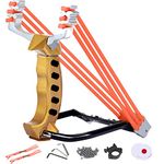 Shapirit Perfessional Slingshots Set, Hunting Slingshot for Adults,High Velocity Out Door Sling Shot Catapult Set with 100 Steel Ammo Balls 3 Rubber Bands and Practice Target