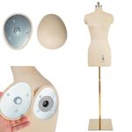lavandeform Female Dress Model Torso Body Clothing Forms,Sewing Mannequin Foam Body for Pinning.Height Adjustable Stand. (Beige, 6)