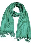 SABA Women And Girl's Fancy Viscose Self Jaquard 3D Design Scarf, Stole (Sea Green)