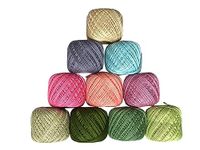 Homeistic Applience Cotton Tatting Thread (6 ply) Yarn for Knitting and Craft Making Combo (Each Color 10 Gram, 35 Meter, 1 mm) 100% Pure Cotton Crosia Thread for Craft & DIY Project (Light MultiColor 2nd No., Pack of 10)