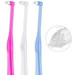 3 Pieces Small Pet Toothbrush Tufted Toothbrush End-Tuft Toothbrush Tapered Trim Wisdom Toothbrush Mini Single Head Ended Pet Toothbrush for Small Dog Cat