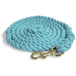 Intrepid International Horse Tack - Heavy Duty Cotton Rope Lead Ropes for Horses, with Durable Brass Trigger Snap, Attaches to Halter or Harness, Soft and Comfortable Grip - Teal, 10 Feet