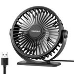 TriPole Mini Desk Fan, Portable USB Desk Fan 3 Speeds Powerful USB Fan Silent, 360°Adjustable Table Cooling Fan,Electric small Desktop Quiet Fan for Bedroom, Office, Library, Travel