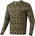 Merino Protect 100% Merino Wool Base Layer Men Soft Long Sleeve Shirt Odor Resistance Thermal Underwear for Hunting Hiking Camouflage