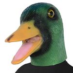 PARTYGEARS Halloween Green Duck Mask Latex Animal Full Head Mask for Adult Party Cosplay Fancy Dress Mask