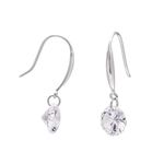 8 MM Loose Diamond Cut White Cubic Zirconia Earrings for Women, Trendy Sterling Silver Earrings