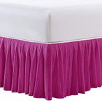 Home Soft Things Serenta Microfiber Pleated Bedskirt 18" Drop in Length, Queen, Spring Crocus