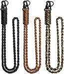 Shappy 3 Pieces Paracord Lanyard Keychains Braided Wrist Strap for Men Women Outdoor Survival Parachute Rope Lanyard Keychain with QX0263 Heavy Duty Braided Paracord Set