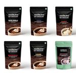 COCOSUTRA Hot Chocolate Mix Combo | Swiss Vanilla, Mexican Spiced, Mocha, Caramel, Peppermint & Hazelnut Flavoured | Pack of 6 (Each 100 g) 600 g | Vegan Drinking Chocolate | Enjoy hot or cold