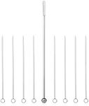 Zenlogy 5 inch Stainless Steel Picks (set of 8) and Swizzle Stick - Ideal Olive Skewers - Will Not Drown in Your Martinis, Cocktails, and Bloody Mary