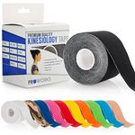 Proworks Kinesiology Tape | 5m Roll of Elastic Muscle Support Tape for Exercise, Sports & Injury Recovery - Black