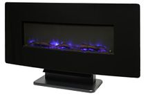 Muskoka 36" Curved Front Wall Mount Fireplace-Black Glass