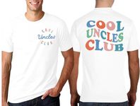 MOUSYA Cool Uncles Club Shirt for Men Cool Uncle T-Shirt Funny Uncle Gifts Fathers Day T-Shirt, White, XX-Large