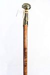 Bubba Stik Walking Cane Texas Style Walking Stick Made of Mahogany Stained Tennessee Hardwood and Topped with a Brass Hame Handle from a Real Horse Collar Harness. Made in Texas by Real Texans.