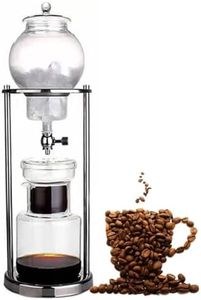 Ice Drip Coffee Maker, Portable Cold Brew Coffee Machine, Borosilicate Glass Cold Brew Maker with Adjustable Rate Dripper, Portable Cold Brew Coffee Machine for Home Office (Silvery)