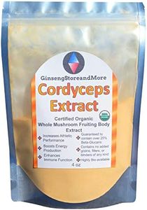 4oz Organic Cordyceps Mushroom Extracted from Real Mushroom Fruiting Bodies from Nammex | >30% Beta-Glucans | Cordyceps Militaris | β-Glucan for Energy, Immune System, Athletic Performance