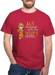 CafePress Combat Girl MS Dark T Shirt Men's Traditional Fit Dark Casual Tshirt Cardinal