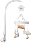 Nuby Biscuit Bear Musical Cot Mobile for Babies – Spinning Baby Mobile with Adjustable Arm to Fit Most Cots | Calming Lullabies | Plush Toys