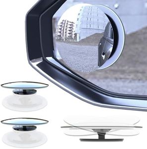 2pcs Round Blind Spot Mirror for Car Exterior Accessories, Automotive Frameless Convex HD Glass BlindSpot Side Mirror, Rear View Mirror with Wide Angle Adjustable Stick for Cars SUV and Trucks