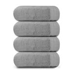 Organix 4 Piece Bath Towel Set, 100% Egyptian Cotton 600 GSM, Luxury Towel Set, 30"x58" Oversized Bath Towels, Quick Dry, Highly Absorbent Towels for Bathroom, Pool, Gym, Spa, Light Grey