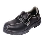 Udyogi Edge LSS - Vegan Ladies Safety Shoes | Slip on Type | Made with Lightweight, Water-Repellent Microfiber Leather, Single Density PU Sole and Alloy Steel Toe. Size 6 Black
