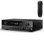 Donner Stereo Audio Amplifier, 600W Peak 2 Channel Receiver with Bluetooth 5.3, Phono, Optical, Coaxial, USB, FM, 2 Mic-in, Aux, RCA Input for Home, Karaoke, Theater Speakers, MAMP2