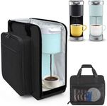 Portable Carrying Coffee Maker Travel Bag Match for Keurig K-Slim/K-Express/K-Iced, Single Serve Coffee Machine Travel Bag with Padded Shoulder Straps Includes Multiple Storage Bags, Black