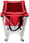 PowerNet Wheeled Ball Caddy Cart for Baseball Softball and Tennis | Use During Training and Drills | Save Your Back No More Bending | Holds up to 140 Tennis Balls | Instant Setup | Wheel Anywhere