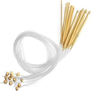 Graplan 12 Pezzi Set Uncinetto Afgano Tunisino in bambù, Uncinetti Circolari Ferri di Bambù Carbonizzato Set, 3 mm a 10 mm Ferri da Maglia per Principianti ed Esperti ed Maglioni ed Sciarpe
