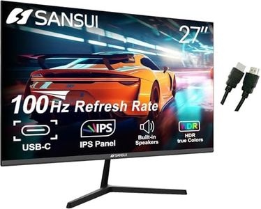 SANSUI Monitor 27 inch IPS 100Hz Computer Monitor, Type-C FHD HDR Built-in Speakers HDMI 110% sRGB RTS/FPS Tilt Adjustable VESA Compatible, for Game and Office (ES-27X3 HDMI Cable Included)