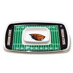 BSI NCAA Oregon State Beavers Melamine Chip and Dip Tray, One Size, Green/Black