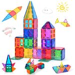 voltenick Magnetic Building Blocks Tiles 42PCS 3D Stronger Magnetic Construction Toys for Kids STEM Creativity Educational Toys Gifts for 3+ Year Olds (42 PCS)