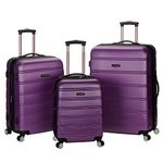 Rockland F160 Melbourne Abs Luggage Set, Purple, Medium, 3-Piece