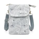 PALAY Women Purse Bag Casual Phone Pouch Canvas Cloth Phone Bag Sling Bag Minimalism Print Phone Bag Small Crossbody Bag Shoulder Bag Women Purse Bag, Gray