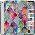 DuraSafe Cases for iPad 6 5 Gen Air 2 1 9.7 [iPad Air 1st 2nd 5th 6th Gen] A1893 A1954 A1822 A1823 A1566 A1567 A1474 A1475 Printed Lightweight Shock Absorbant Flexible TPU Clear Case - Diamond Grid