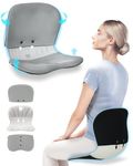 curble Wider Cover Set, Lower Back Support Chair and Detachable Cover, Lumbar Support Back Posture Corrector (Set Grey)