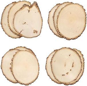 Walnut Hollow Rustic Basswood Round, Large 9-12" Wide with Live Edge Wood (Pack of 12) - for Wood Burning, Home Décor, and Rustic Weddings