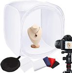 24''/60cm Photo Studio Shooting Tent Light Cube Diffusion Soft Box Kit with 4 Colors Backdrops Red Dark Blue Black White for Photography Product Shooting