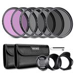 NEEWER 77mm Objektiv Filter Set: UV, CPL, FLD, ND2, ND4, ND8, Gegenlichtblende und Objektivdeckel Kompatibel mit Canon Nikon Sony Panasonic DSLR Kameras mit 77mm Objektiv