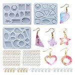 GoGou Epoxy Resin Moulds Silicone,Resin Kits for Beginners,Resin Accessories,Resin Jewellery Making Kit,Resin Mold,Moulds for Resin Casting,Pendant Earrings Necklace Bracelet (143PCS)