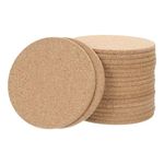 sourcing map 100pcs Cork Coaster for Drinks, 4 Inches Round Cork Coasters Tea or Coffee Coaster for Cold Drink Wine Glass Cup Mug Office Home, Brown