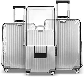 T Tersely 3 Pieces Luggage Cover Protectors, Clear PVC Suitcase Cover Set for 20 24 28 inch luggage,Waterproof Suitcase Protective Covers for Tsa Approved for Travel