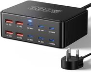 330W 10-Port USB Charging Station, GaN III USB Charging Hub, PD 100W 65W 45W 30W 20W Laptop & Phone Fast Charger Plug, Compatible with MacBook Pro/Air, Dell XPS, iPhone 17/16/15/Pro, iPads, Steam Deck